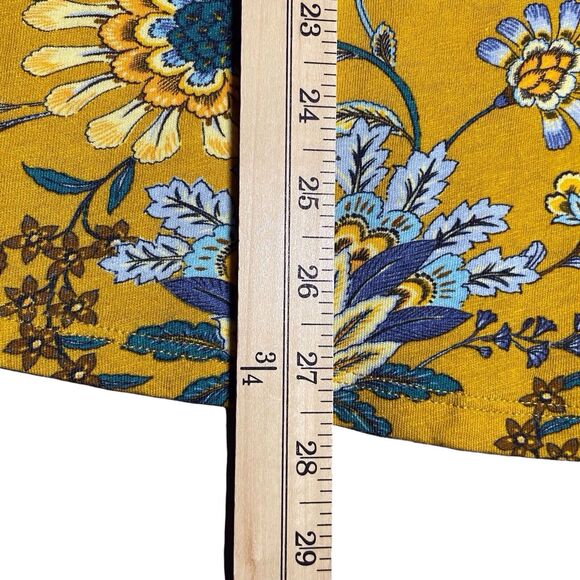 SOFT SURROUNDINGS Lorna Button Front Top Size 1X Golden Floral Long Sleeve Boho - Picture 15 of 16